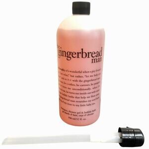The Gingerbread Man Shampoo/Shower Gel/Bubble Bath 32 oz Sealed New with Pump